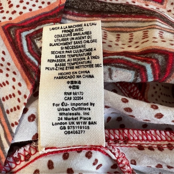 FREE PEOPLE Paradise Midi Handkerchief Skirt Pimento Combo Boho Bohemian Size 10 - Picture 11 of 12